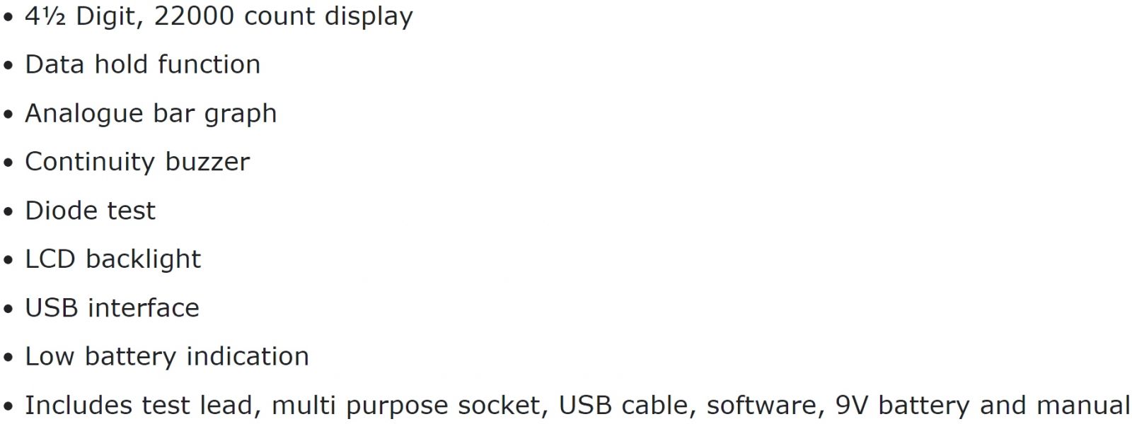 רב מודד מולטימטר דיגיטלי TENMA DMM 72-10415